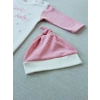 Lucky Baby Nakışlı Es Çizgi Boy Şapkalı Kız Bebek Tulumu Pembe