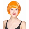 Neon Turuncu Renk Açık Turuncu Küt Parti Peruğu Kısa Takma Saç (4172)