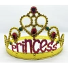 Prenses Yazılı Altın Renk Ayarlanabilir Parti Tacı 60 Cm (4172)