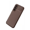 Samsung Galaxy A56 Kılıf Auto Focus Karbon Kapak - Kahverengi