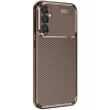 Samsung Galaxy S24 FE Kılıf Auto Focus Karbon Kapak - Kahverengi