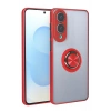 Samsung Galaxy S25 Edge Kılıf Montreal Yüzüklü Silikon Kapak - Kırmızı