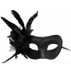 Siyah Renk Metalize Sim Görünümlü Parlak Tüylü Parti Maskesi 22x19 Cm (4172)