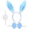 Tavşan Kostüm Seti Taç Papyon Ponpon Kuyruk Mavi (4172)