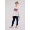 U.s. Polo Assn Uzun Kol Pijama Takım Us2203-4 Beyaz