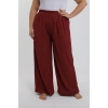 venüsshopping- Kadın Büyük Beden Bordo Rahat Kesim Baggy Tek Alt
