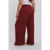 venüsshopping- Kadın Büyük Beden Bordo Rahat Kesim Baggy Tek Alt