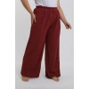 venüsshopping- Kadın Büyük Beden Bordo Rahat Kesim Baggy Tek Alt