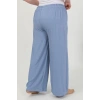 venüsshopping- Kadın Büyük Beden Bürümcük Pantolon  Mavi