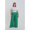 venüsshopping- Kadın Büyük Beden Yeşil Rahat Kesim Baggy Tek Alt