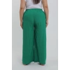 venüsshopping- Kadın Büyük Beden Yeşil Rahat Kesim Baggy Tek Alt