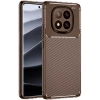 Xiaomi Redmi Note 14 Pro Plus Kılıf Auto Focus Karbon Kapak - Kahverengi