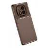 Xiaomi Redmi Note 14 Pro Plus Kılıf Auto Focus Karbon Kapak - Kahverengi