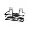 Yapışkanlı Askılı Çok Amaçlı Siyah Kare Banyo Raf (4172)