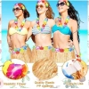 Yetişkin Ve Çocuk Uyumlu Saman Renk Hawaii Luau Hula Etek 40 Cm 12 Adet (4172)