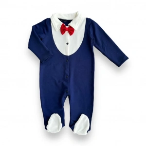 0-3 3-6 6-9 Ay Smokin Papyonlu Erkek Bebek Tulumu Lacivert