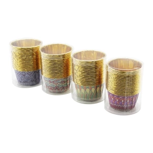 20 Pcs Gold - Folyoluyuvarlak - Kalın Muffin Kağıt Kek Kapsülü (4172)