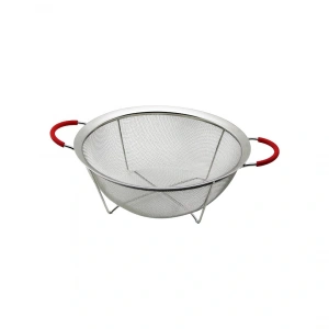 22cm Tel Sepet Metal Süzgeç Silikon Kılıflı Kulp Metal Çerçeve - Ayak (4172)