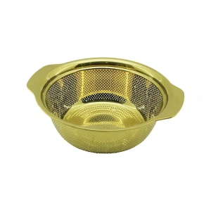 27cm   Gold  Paslanmaz Metal  Sepet  Süzgeç  Kendinden Kulplu (4172)