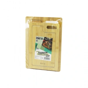 2pcs Setd.dörtgen Kenarlı - Oval Delikli Ahşap Bambu Kesim Panosu - Kesme Tahtası 18x28x1cm--22x32x1cm (4172)