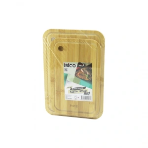 2pcs Setoval Kenarlı - Yuvarlak Delikli Ahşap Bambu Kesim Panosu - Kesme Tahtası 18x28x1cm--22x32x1cm (4172)