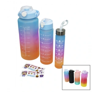 3 Boy Yavrulu Pipetli Renkli Suluk Matara (4172)