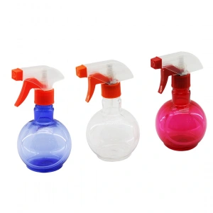 350ml Renkli Şeffaf Tombul - Plastik Boş Sprey Püskürtücü Şişe (4172)