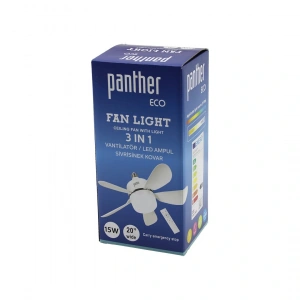 3in1 Vantilatör - Led Ampul - Sivrisinek Kovar Kumandalı 20 İnç 15w 3-kademe Hız 18x52cm Brkt-137252 (4172)