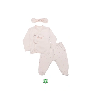 3lü Zıbın Takım Grow İn Love 13102 Pembe Ekru