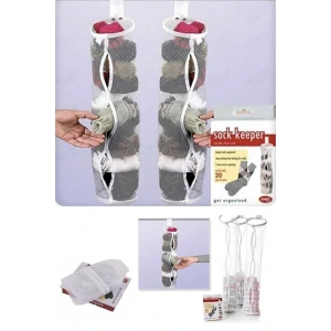 5 Adet Dolap İçi Asılabilir Temiz Çorap Düzenleyici Çorap Filesi Askılık