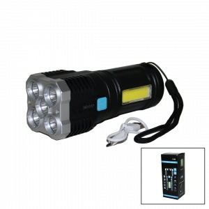 5ın1 + Cob Led Usb Şarjlı El Feneri (4172)