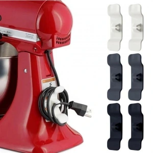 6'lı Pratik Kablo Toparlayıcı Yapışkanlı Klips Mutfak Air Fryer Kettle Kahve Tost Makinası (4172)
