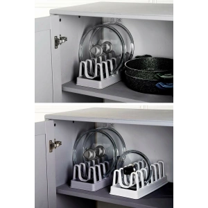 6 Bölmeli Tencere Kapak Rafı - Tencere Kapak Organizeri