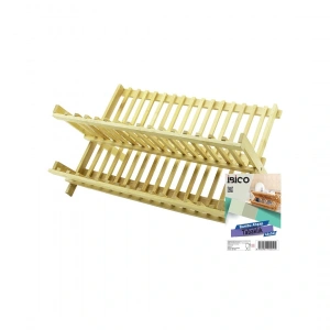 Ahşap Bambu Bulaşık - Tabaklık Tezgah Üstü 43x43cm (4172)