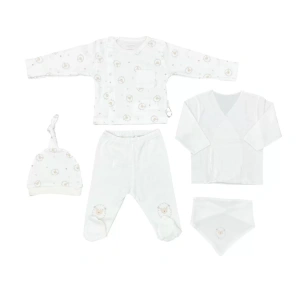 Andywawa Ac25560 Newborn Set Tinny Ships 5li Hastane Çıkışı Ekru