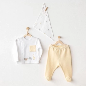 Andywawa Ac25807 Side Snap Set Little King 3lü Zıbın Set Yellow