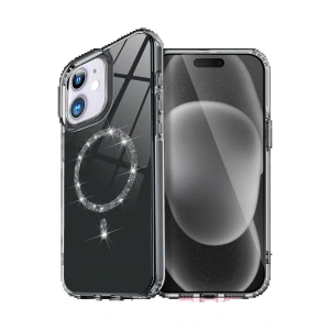 Apple iPhone 11 Live Diamond Magsafe Kapak - Siyah