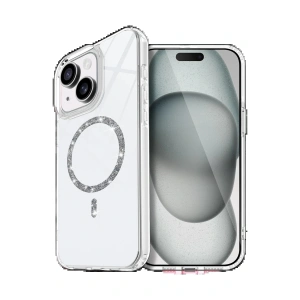 Apple iPhone 14 Live Diamond Magsafe Kapak - Şeffaf