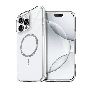 Apple iPhone 14 Pro Max Live Diamond Magsafe Kapak - Şeffaf