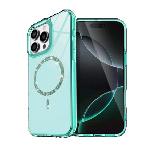 Apple iPhone 14 Pro Max Live Diamond Magsafe Kapak - Yeşil