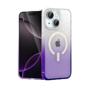 Apple iPhone 14 Pummel Shiny Magsafe Kapak - Mor