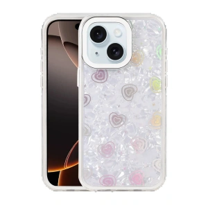 Apple iPhone 15 Lumi Desenli Kapak - Beyaz