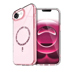 Apple iPhone 16E Live Diamond Magsafe Kapak - Pembe