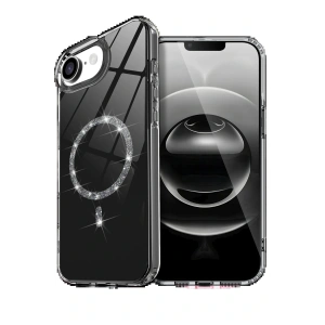 Apple iPhone 16E Live Diamond Magsafe Kapak - Siyah