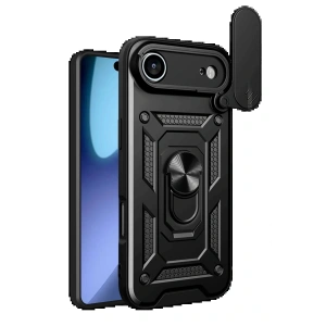 Apple iPhone 17 Air Pars Lens Yüzüklü Silikon - Siyah