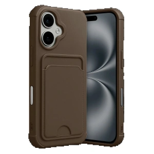 Apple iPhone 17 Kelvin Kartvizitli Silikon - Kahverengi