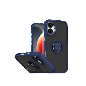 Apple iPhone 17 Montreal Yüzüklü Silikon Kapak - Lacivert