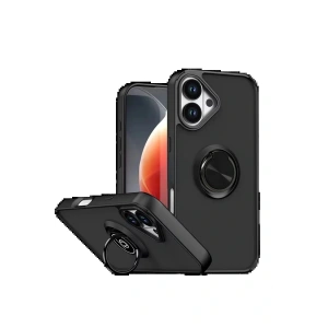 Apple iPhone 17 Montreal Yüzüklü Silikon Kapak - Siyah