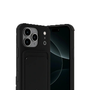 Apple iPhone 17 Pro Kelvin Kartvizitli Silikon - Siyah