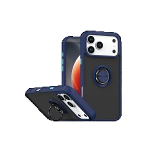 Apple iPhone 17 Pro Montreal Yüzüklü Silikon Kapak - Lacivert